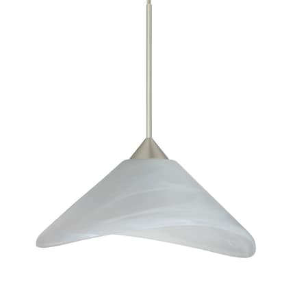 Besa Lighting Hoppi Cord Pendant, Marble, Satin Nickel Finish, 1x50W Halogen 1XT-191352-SN